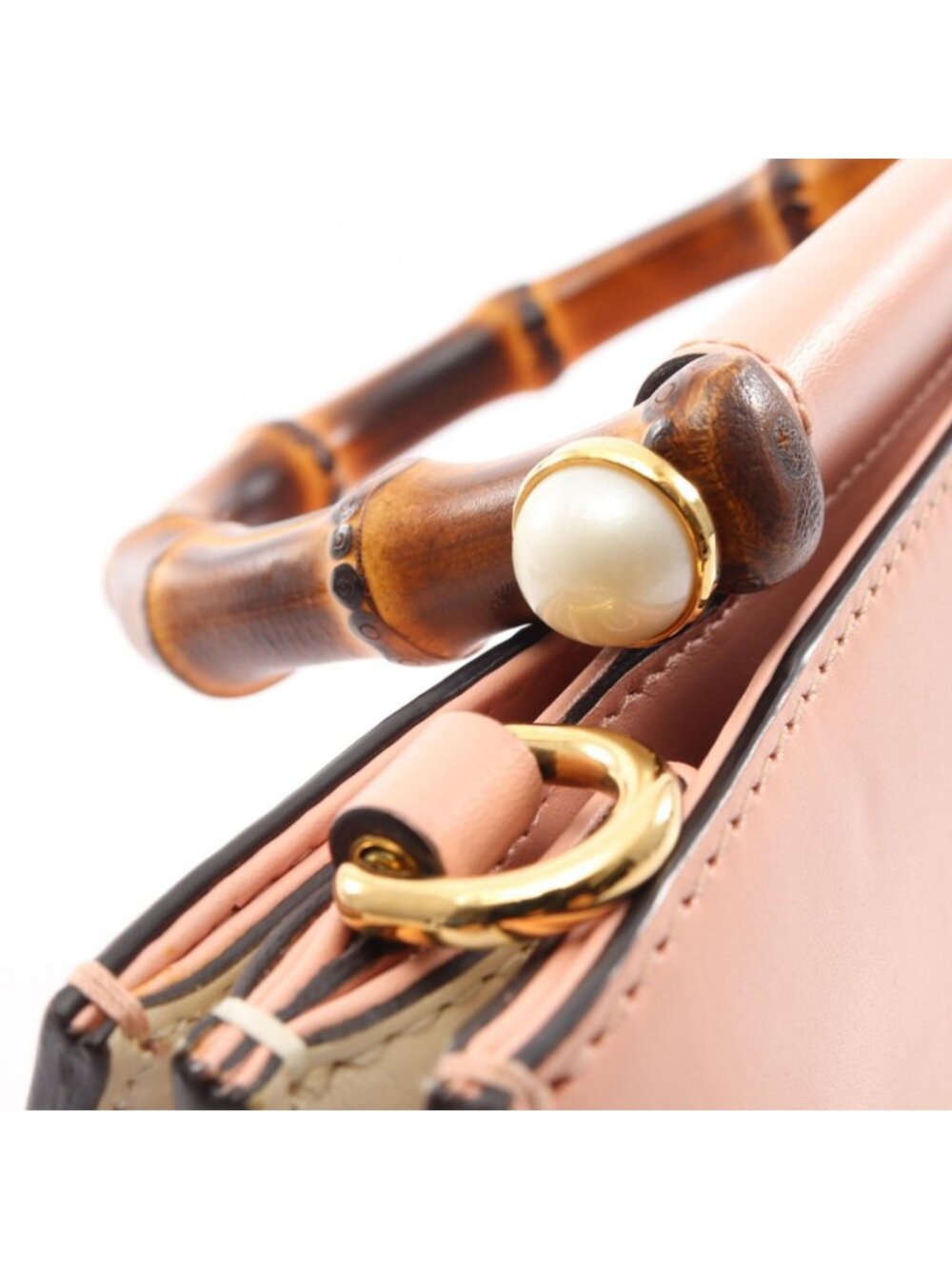 Gucci Nymphaea Bamboo 2-Way Pink Leather Shoulder Bag - Picture 11 of 12